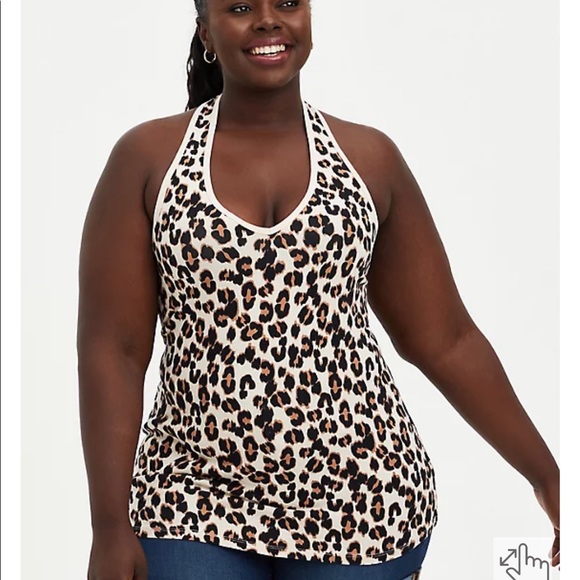 Torrid Leopard Halter Top 6X - Picture 3 of 9
